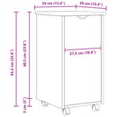 vidaXL Görgős szekrény kerékkel Barna 34 x 39 x 65,5 cm Tömör fenyőfa