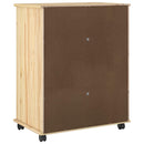 vidaXL Görgős szekrény kerékkel Barna 63,5 x 39 x 79 cm Tömör fenyőfa