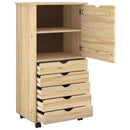 vidaXL Görgős szekrény kerékkel Barna 53 x 39 x 103 cm Tömör fenyőfa