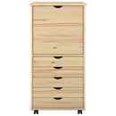 vidaXL Görgős szekrény kerékkel Barna 53 x 39 x 103 cm Tömör fenyőfa