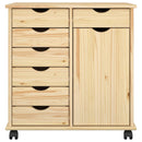 vidaXL Görgős szekrény Barna 63,5 x 39 x 65,5 cm Tömör fenyőfa