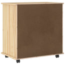vidaXL Görgős szekrény Barna 63,5 x 39 x 65,5 cm Tömör fenyőfa