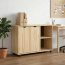 vidaXL Görgős szekrény kerékkel Barna 100 x 39 x 65,5 cm Tömör fenyőfa