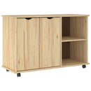 vidaXL Görgős szekrény kerékkel Barna 100 x 39 x 65,5 cm Tömör fenyőfa