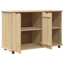 vidaXL Görgős szekrény kerékkel Barna 100 x 39 x 65,5 cm Tömör fenyőfa