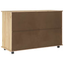 vidaXL Görgős szekrény kerékkel Barna 100 x 39 x 65,5 cm Tömör fenyőfa