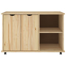 vidaXL Görgős szekrény kerékkel Barna 100 x 39 x 65,5 cm Tömör fenyőfa