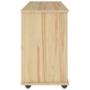 vidaXL Görgős szekrény kerékkel Barna 100 x 39 x 65,5 cm Tömör fenyőfa