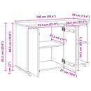 vidaXL Görgős szekrény kerékkel Barna 100 x 39 x 65,5 cm Tömör fenyőfa