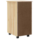 vidaXL Görgős szekrény fiókokkal MOSS Tiszta lakk 34 x 39 x 65,5 cm