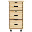 vidaXL Görgős szekrény fiókokkal MOSS Tiszta lakk 34 x 39 x 65,5 cm