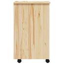 vidaXL Görgős szekrény fiókokkal MOSS Tiszta lakk 34 x 39 x 65,5 cm