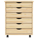 vidaXL Görgős szekrény fiókokkal MOSS Tiszta lakk 53 x 39 x 65,5 cm