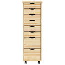 vidaXL Görgős szekrény fiókokkal MOSS Tiszta lakk 34 x 39 x 103 cm