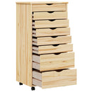 vidaXL Görgős szekrény fiókokkal MOSS Tiszta lakk 53 x 39 x 103 cm