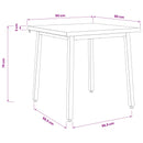 vidaXL 80 x 80 x 75 cm Tömör Akácfa Természetes és Kávé Négyzet