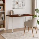 vidaXL 120 x 90 x 75 cm Tömör Akácfa Sötétbarna és fehér Négyszögletes