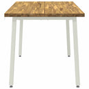 vidaXL 120 x 70 x 75 cm Tömör Akácfa Fehér Négyszögletes