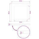 vidaXL Téglalap Asztallap 50 x 50 x 3,5 cm Négyzet Tömör Akácfa