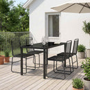 vidaXL Kert szett 5 db Fekete Fém és Rattan