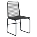 vidaXL Kert szett 5 db Fekete Fém és Rattan