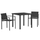 vidaXL Kültéri Bútor Szett 3 pcs Fekete és Antracit 80 x 80 x 73 cm