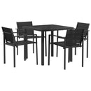 vidaXL Kültéri Bútor Szett 5 pcs Fekete és Antracit 80 x 80 x 73 cm