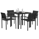 vidaXL Kültéri Bútor Szett 5 pcs Fekete és Antracit 80 x 80 x 73 cm