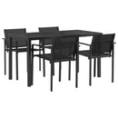 vidaXL Kültéri Bútor Szett 5 pcs Fekete és Antracit 140 x 70 x 73 cm