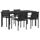 vidaXL Kültéri Bútor Szett 5 pcs Fekete és Antracit 160 x 80 x 73 cm