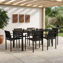 vidaXL Kültéri Bútor Szett 7 pcs Fekete és Antracit 160 x 80 x 73 cm