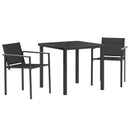 vidaXL Kültéri Bútor Szett 3 pcs Fekete és Antracit 80 x 80 x 73 cm