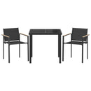 vidaXL Kültéri Bútor Szett 3 pcs Fekete és Antracit 80 x 80 x 73 cm