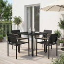 vidaXL Kültéri Bútor Szett 5 pcs Fekete és Antracit 80 x 80 x 73 cm