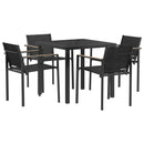 vidaXL Kültéri Bútor Szett 5 pcs Fekete és Antracit 80 x 80 x 73 cm