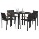 vidaXL Kültéri Bútor Szett 5 pcs Fekete és Antracit 80 x 80 x 73 cm