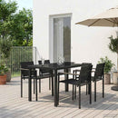 vidaXL Kültéri Bútor Szett 5 pcs Fekete és Antracit 140 x 70 x 73 cm