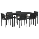 vidaXL Kültéri Bútor Szett 7 pcs Fekete és Antracit 160 x 80 x 73 cm