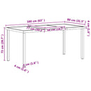 vidaXL Kültéri Bútor Szett 7 pcs Fekete és Antracit 160 x 80 x 73 cm