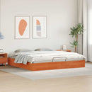 vidaXL Tárolós ottomán ágykeret Viaszbarna 200 x 200 cm Tömör fenyő
