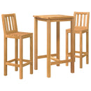 vidaXL Kültéri Bár Szett 3 pcs Kezeletlen Tömör Teakfa