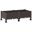vidaXL Kerekes Kerti Ültető Barna 80 x 40 x 29 cm PP