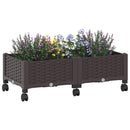 vidaXL Kerekes Kerti Ültető Barna 80 x 40 x 29 cm PP