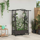 vidaXL Magasított Ágy Trellis-szel és Tetővel Barna 124 x 40 x 129 cm