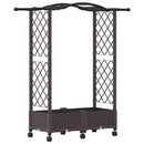vidaXL Magasított Ágy Trellis-szel és Tetővel Barna 124 x 40 x 129 cm