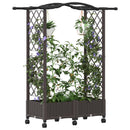 vidaXL Magasított Ágy Trellis-szel és Tetővel Barna 124 x 40 x 129 cm