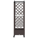 vidaXL Magasított Ágy Trellis-szel és Tetővel Barna 124 x 40 x 129 cm