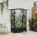 vidaXL Magasított Ágy Trellis-szel és Tetővel Fekete 124 x 40 x 129 cm