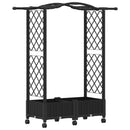 vidaXL Magasított Ágy Trellis-szel és Tetővel Fekete 124 x 40 x 129 cm