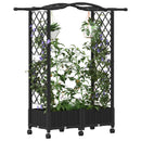 vidaXL Magasított Ágy Trellis-szel és Tetővel Fekete 124 x 40 x 129 cm